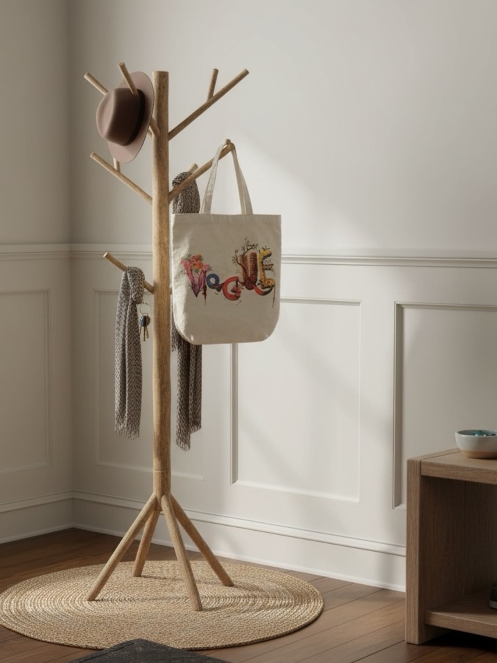 Linen-Color Canvas Small Tote - Picture 3 of 6